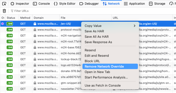 Network override in Firefox DevTools – Firefox Developer Experience